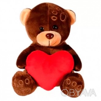 Мила душевна іграшка "Ведмедик з серцем" виконана з ніжного плюшу, м'яка і приєм. . фото 1