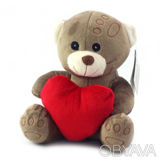 Мила душевна іграшка "Ведмедик з серцем" виконана з ніжного плюшу, м'яка і приєм. . фото 1