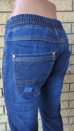Джоггеры, джинсы с поясом на резинке зимние утепленные, на флисе, стрейчевые уни. . фото 7