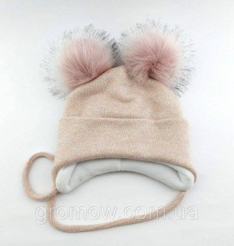 
Тёплая ангоровая детская шапка на завязках ЛЮРЕКС. Очень приятная, мягкая и тёп. . фото 3