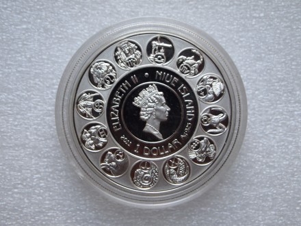 Продам серебряные монеты из серии "Альфонс Муха-Знаки Зодиака", достоинством 1 н. . фото 11