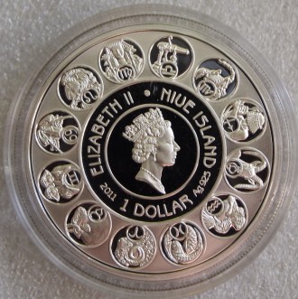 Продам серебряные монеты из серии "Альфонс Муха-Знаки Зодиака", достоинством 1 н. . фото 4