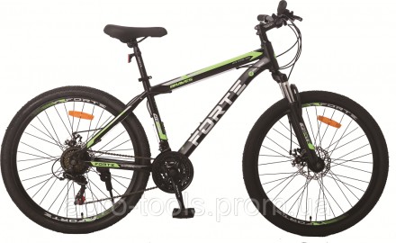 Опис Велосипед Forte Braves МТВ 26"/15" (117818) черно-зеленый Велосипед Forte B. . фото 2