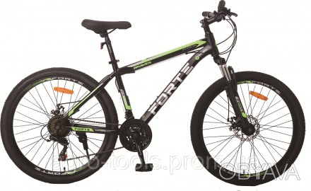 Опис Велосипед Forte Braves МТВ 26"/15" (117818) черно-зеленый Велосипед Forte B. . фото 1