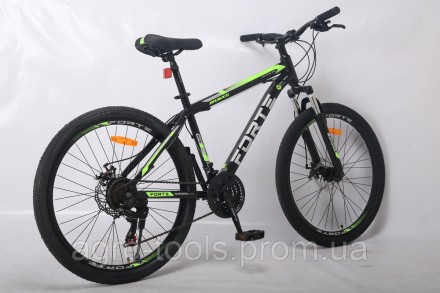 Опис Велосипед Forte Braves МТВ 26"/17" (117825) черно-зеленый Велосипед Forte B. . фото 5