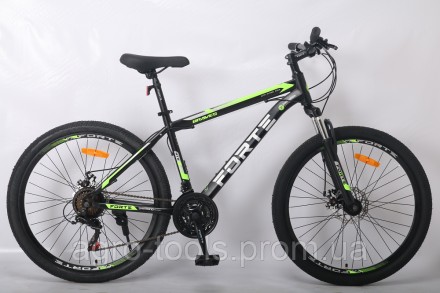 Опис Велосипед Forte Braves МТВ 26"/17" (117825) черно-зеленый Велосипед Forte B. . фото 3