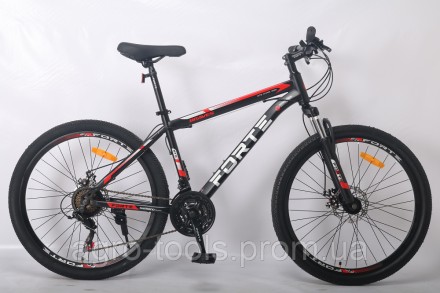 Опис Велосипед Forte Braves МТВ 27,5"/19" (117836) черно-красный Велосипед Forte. . фото 3