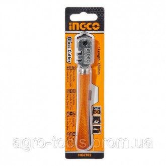 Склоріз 130 мм 6 ризиків дерев'яна ручка INGCO призначений для нанесення подряпи. . фото 2