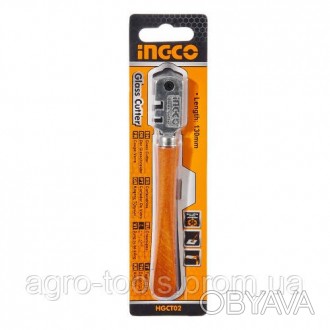 Склоріз 130 мм 6 ризиків дерев'яна ручка INGCO призначений для нанесення подряпи. . фото 1