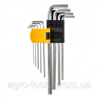 Набір ключів шестигранних подовжених 9 шт 1.5-10 мм INGCO містить 9 ключів різно. . фото 3