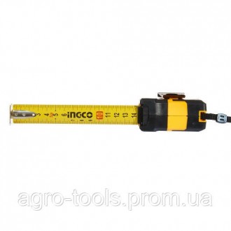 Вимірювальна рулетка 5 м х 25 мм "Profi" INGCO INDUSTRIAL призначена для виміру . . фото 4