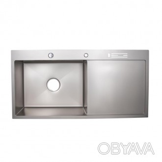 Кухонна мийка Lidz LH10050B 3.0/1.0 мм Brush (LIDZLH10050BBRU3010) зі вбудованим. . фото 1