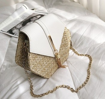 Женская мини сумочка клатч плетеная соломенная маленькая сумка шестигранная
Хара. . фото 5