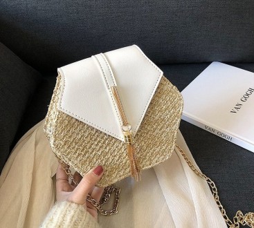 Женская мини сумочка клатч плетеная соломенная маленькая сумка шестигранная
Хара. . фото 6