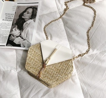 Женская мини сумочка клатч плетеная соломенная маленькая сумка шестигранная
Хара. . фото 8