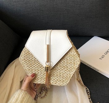 Женская мини сумочка клатч плетеная соломенная маленькая сумка шестигранная
Хара. . фото 9