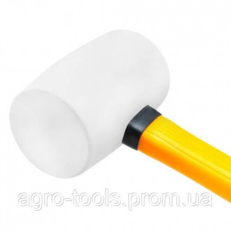 Киянка гумова 220 г біла, фіберглас INGCO — це незамінний інструмент для чистови. . фото 4