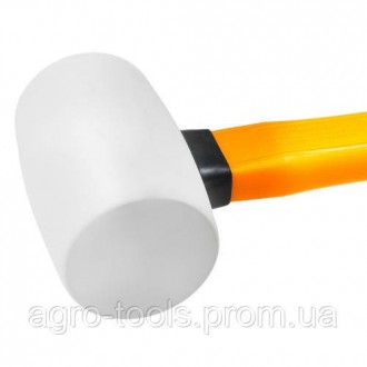 Киянка гумова 450 г біла, фіберглас INGCO — це незамінний інструмент для чистови. . фото 5