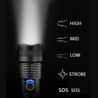 Ручной светодиодный фонарь Police X71A-HP50 - это переносной аккумуляторный фона. . фото 6