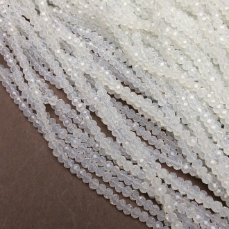 Бусины Чешский Хрусталь на леске молочное прозрачное граненый рондель d-3,5х3мм . Одесса. фото 1