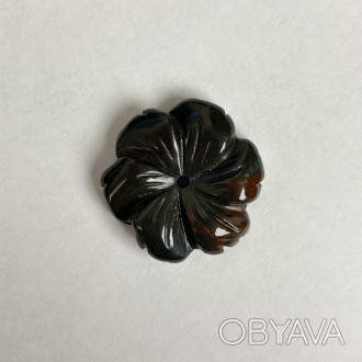 Фурнітура Квітка натуральний камінь d-2,9 см Яшма. . фото 1