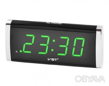 
Настольные часы с зеленой подсветкой VST 730Часы настольные VST 730, с яркой зе. . фото 1