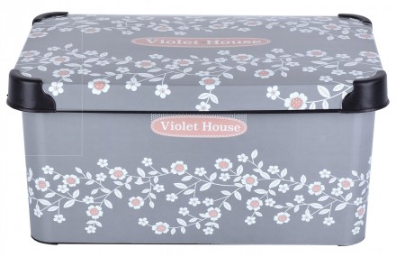 Короткий опис:
Контейнер для зберігання Violet House 0647 DECOR ANTRACITE FLOWER. . фото 4