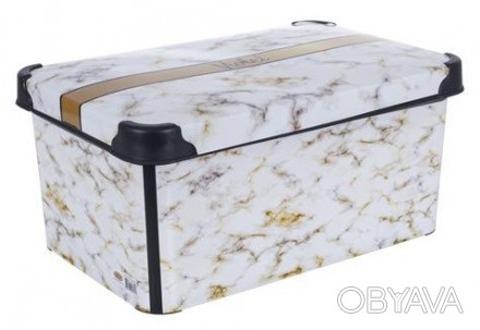 Короткий опис:
Контейнер для зберігання Violet House 0648 DECOR Marble White з к. . фото 1