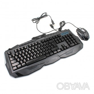 
Профессиональная игровая проводная клавиатура с мышкой в комплекте V-100 – это . . фото 1