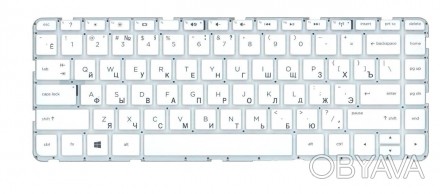 Клавіатура для ноутбука HP Pavilion (14-e) White, (No Frame), RU. . фото 1