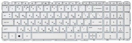 Клавіатура для ноутбука HP Pavilion (17, 17-E) White, (No Frame) RU Совместимост. . фото 2
