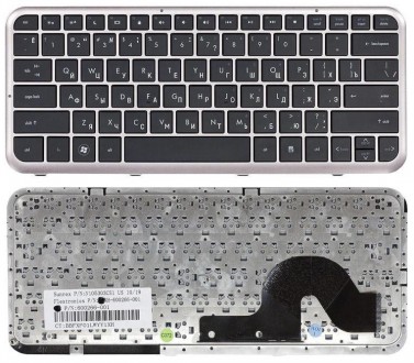 Клавіатура для ноутбука HP Pavilion (DM3-1000) Black, (Silver Frame) RU Совмести. . фото 4