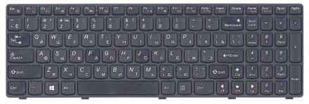 Клавіатура для ноутбука Lenovo IdeaPad (G500, G700), Black (Black Frame) RU Совм. . фото 2