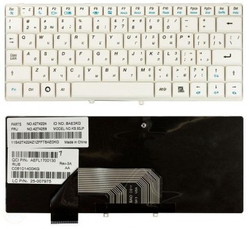Клавіатура для ноутбука Lenovo IdeaPad (S9, S10) White, RU Совместимость с модел. . фото 4