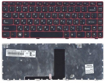 Клавіатура для ноутбука Lenovo IdeaPad (V380) Black, (Red Frame), RU Совместимос. . фото 4