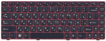 Клавіатура для ноутбука Lenovo IdeaPad (V380) Black, (Red Frame), RU Совместимос. . фото 2