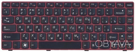 Клавіатура для ноутбука Lenovo IdeaPad (V380) Black, (Red Frame), RU Совместимос. . фото 1