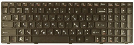 Клавіатура для ноутбука Lenovo IdeaPad (Y570) Black, (Black Frame), RU Совместим. . фото 2