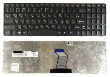Клавіатура для ноутбука Lenovo IdeaPad (Y570) Black, (Black Frame), RU Совместим. . фото 4