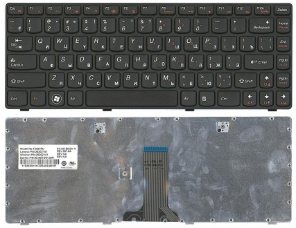 Клавіатура для ноутбука Lenovo IdeaPad (Z380) Black, (Black Frame), RU Совместим. . фото 4