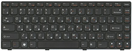 Клавіатура для ноутбука Lenovo IdeaPad (Z380) Black, (Black Frame), RU Совместим. . фото 2