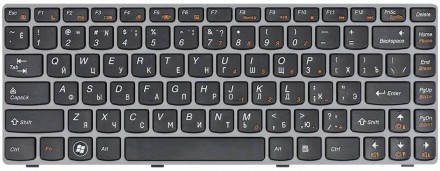 Клавіатура для ноутбука Lenovo IdeaPad (Z450, Z460, Z460A, Z460G) Black, (Gray F. . фото 2