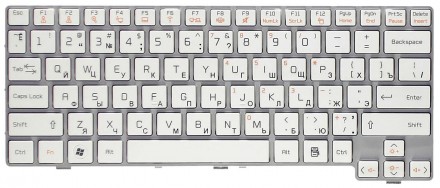 Клавіатура для ноутбука LG (X170) White, (White Frame) RU. . фото 2