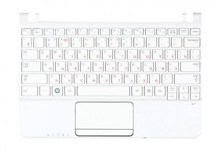 Клавіатура для ноутбука Samsung (N210) White, (White TopCase), RU Топ-панель у з. . фото 3