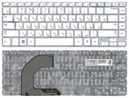 Клавіатура для ноутбука Samsung (Q470) White, (No Frame), RU. . фото 4