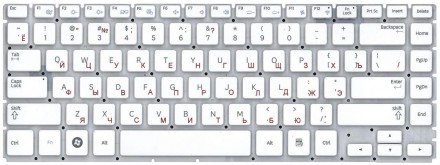 Клавіатура для ноутбука Samsung (Q470) White, (No Frame), RU. . фото 2