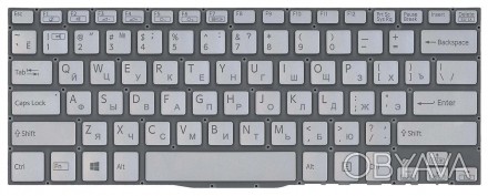 Клавіатура для ноутбука Sony Vaio (SVF14) Silver, (No Frame) UA Совместимость с . . фото 1