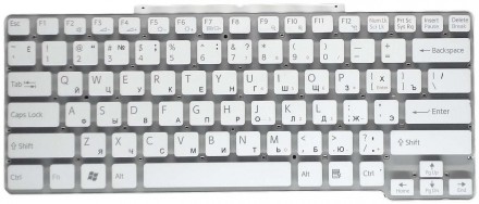 Клавіатура для ноутбука Sony Vaio (VGN-SR) White, (No Frame) UA Совместимость с . . фото 2