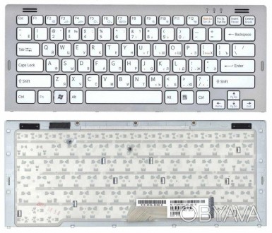 Клавіатура для ноутбука Sony Vaio (VGN-SR) White, (Silver Frame) RU. . фото 1