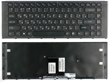 Клавіатура для ноутбука Sony Vaio (VPC-EA) Black, (Black Frame) RU Совместимость. . фото 4